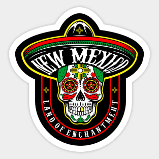 New Mexico themed sugar skull Sticker